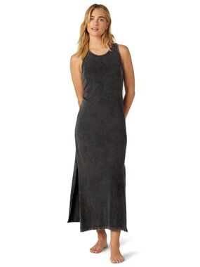 Beyond Yoga Charcoal Effortless Tank Maxi Dress with Side Slits S